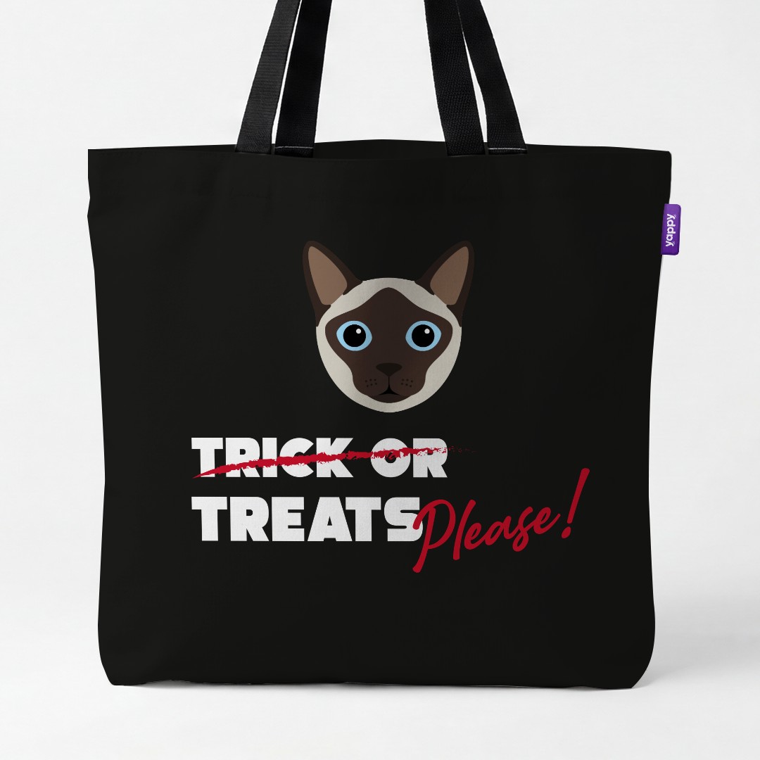 'Trick or Treats Please' - Personalized {breedCommonName} Canvas Bag