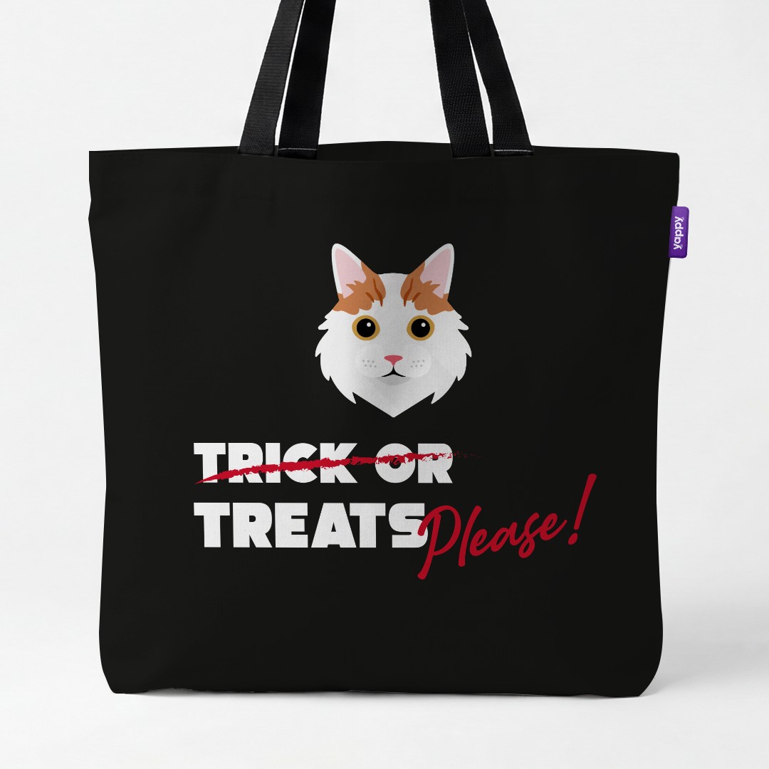 'Trick or Treats Please' - Personalized {breedCommonName} Canvas Bag