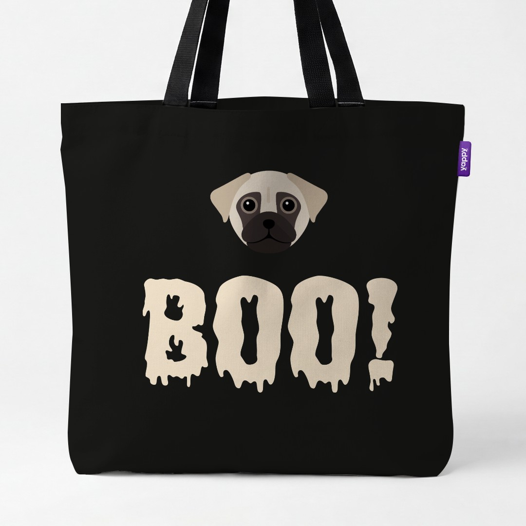 'Boo!' - Personalized {breedCommonName} Canvas Bag
