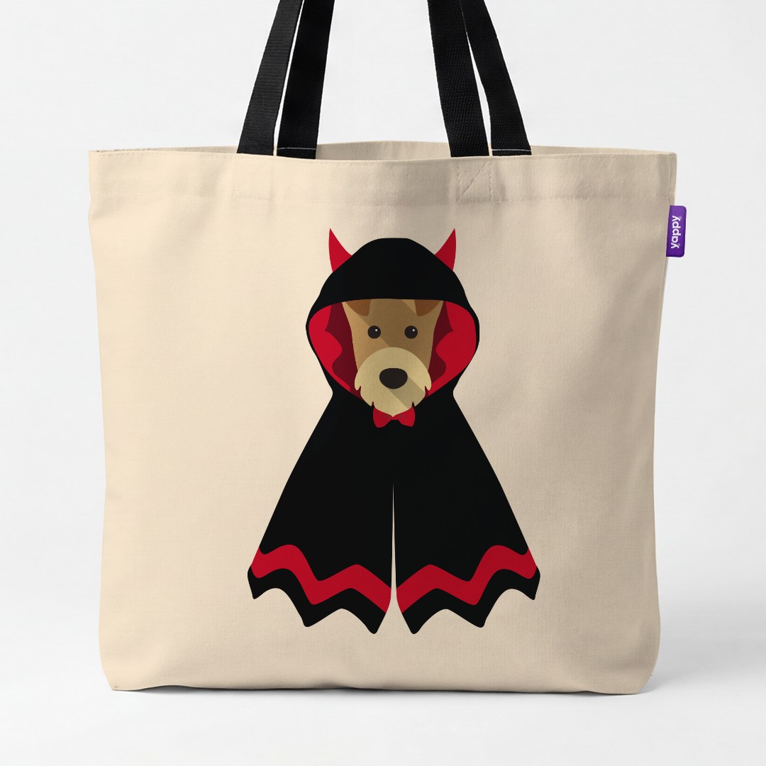 'Dressed Up Halloween' - Personalised {breedCommonName} Canvas Bag