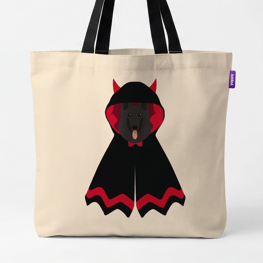 'Dressed Up Halloween' - Personalized {breedCommonName} Canvas Bag