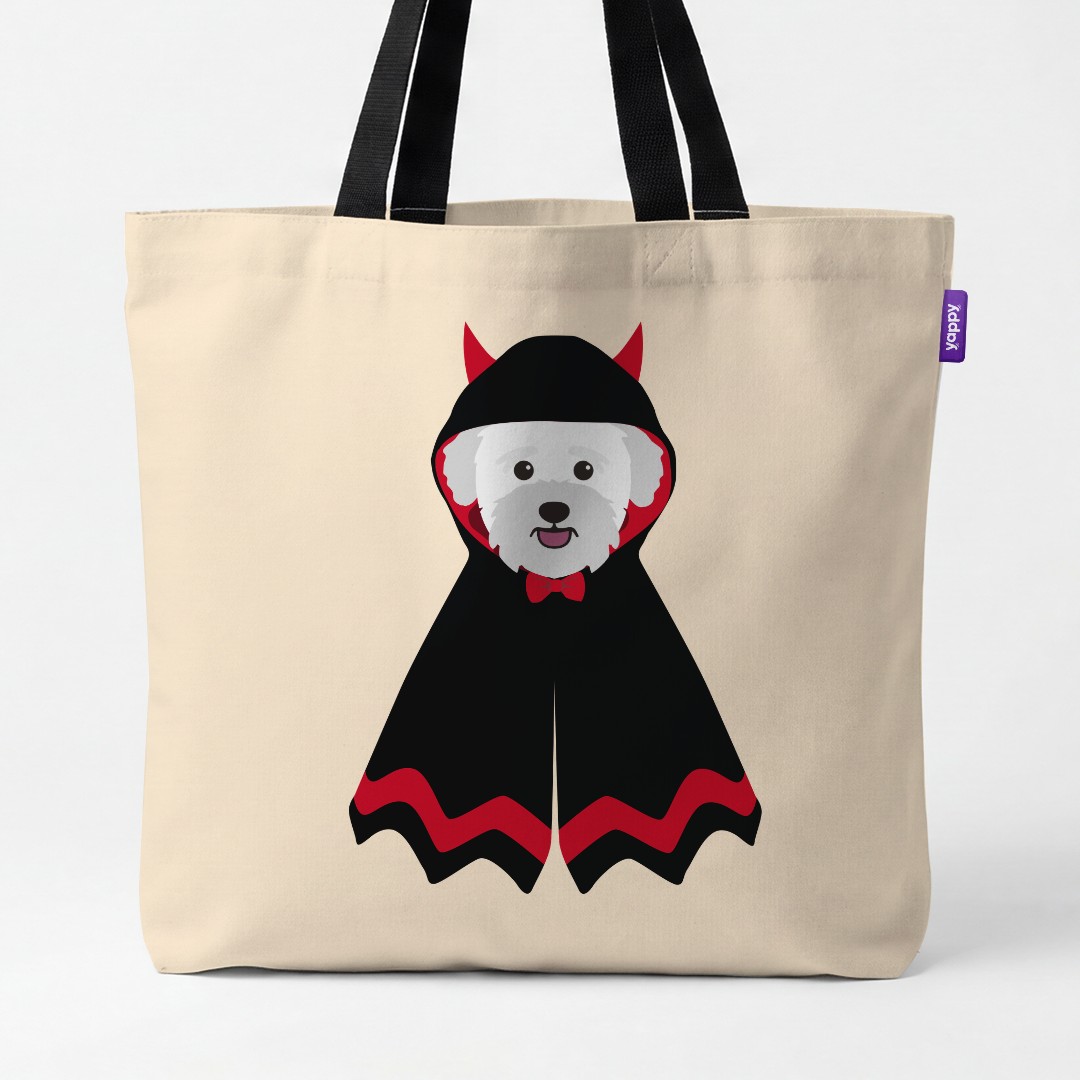 'Dressed Up Halloween' - Personalized {breedCommonName} Canvas Bag