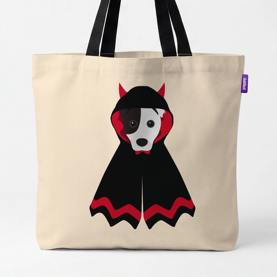 'Dressed Up Halloween' - Personalized {breedCommonName} Canvas Bag