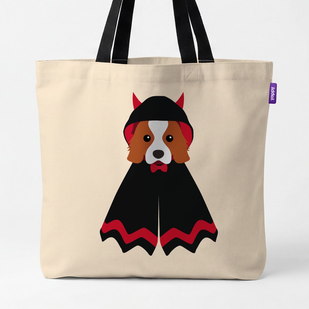 'Dressed Up Halloween' - Personalised {breedCommonName} Canvas Bag