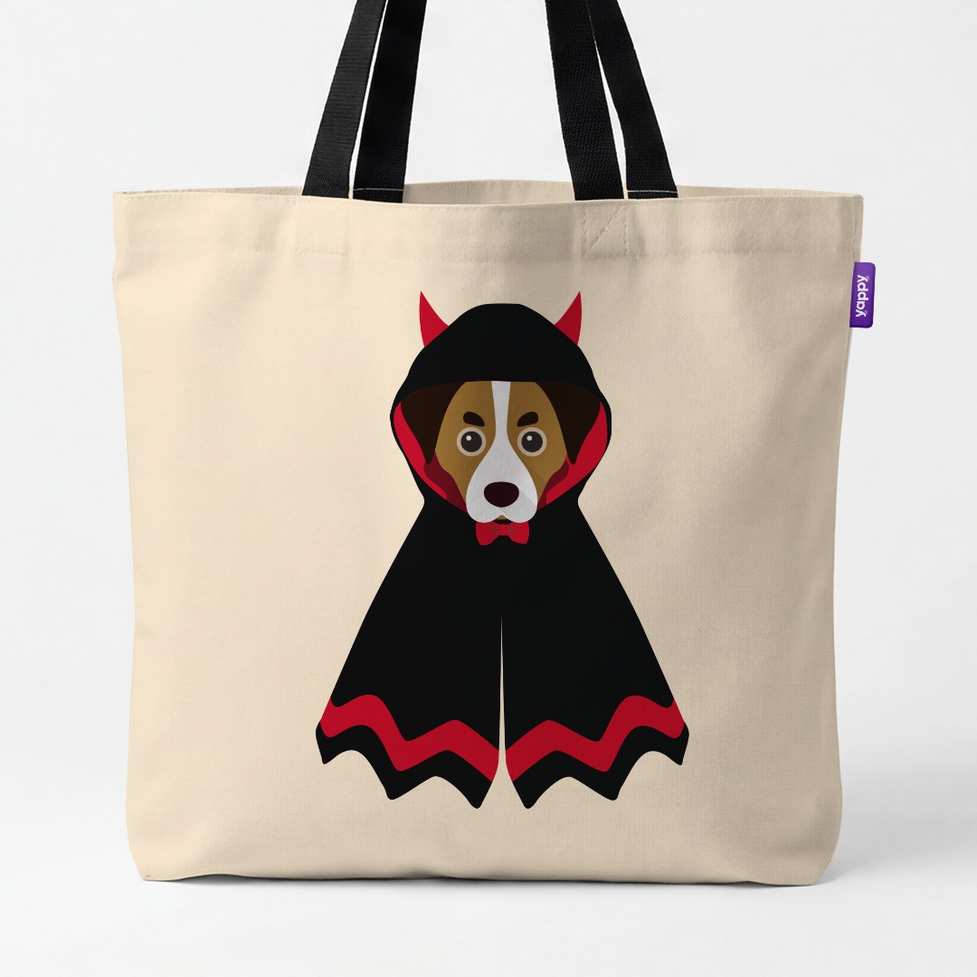 'Dressed Up Halloween' - Personalised {breedCommonName} Canvas Bag