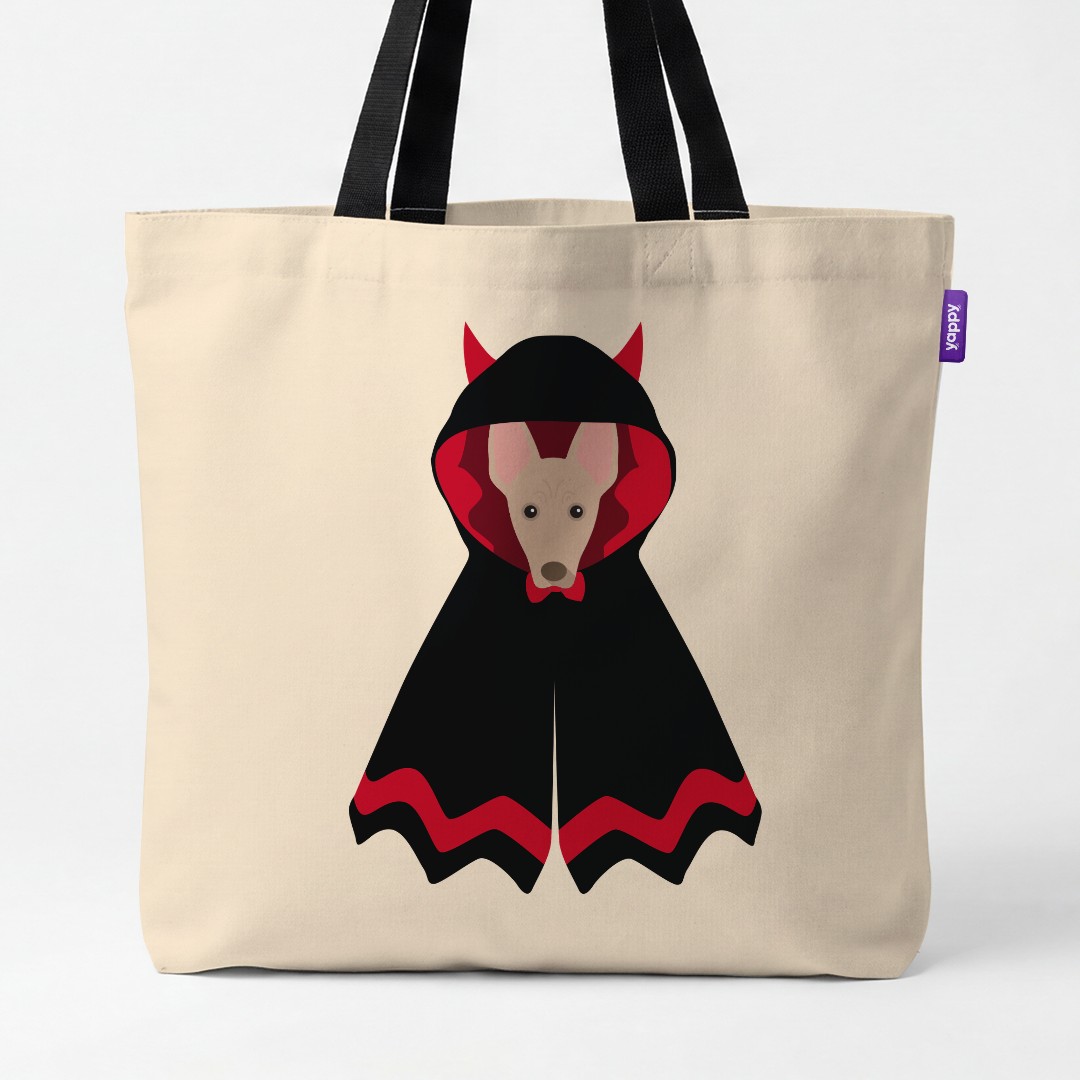 'Dressed Up Halloween' - Personalized {breedCommonName} Canvas Bag