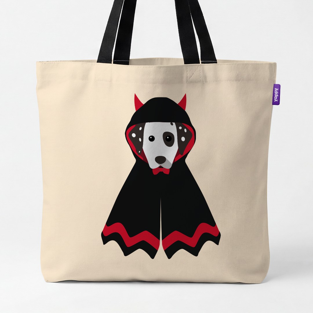 'Dressed Up Halloween' - Personalized {breedCommonName} Canvas Bag