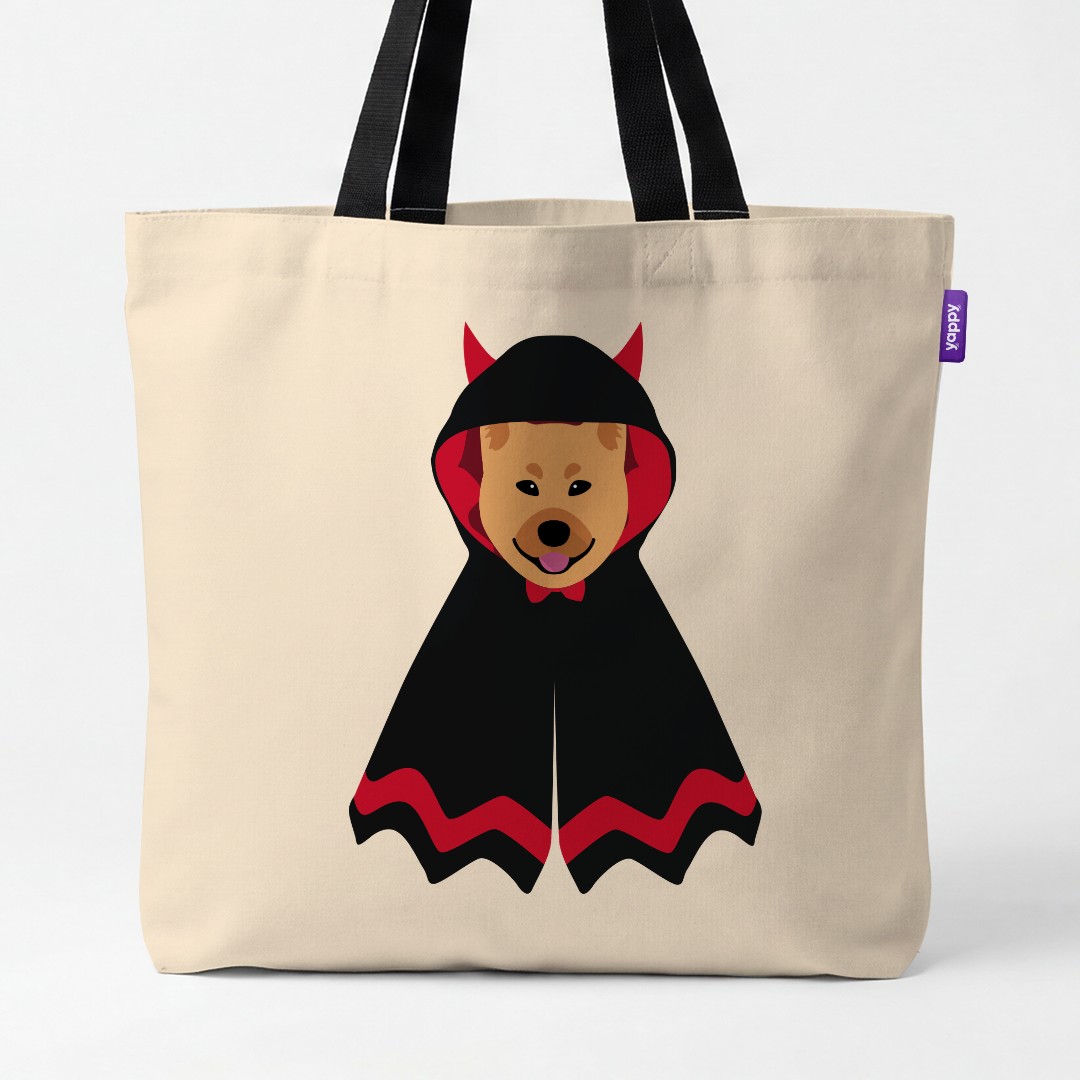 'Dressed Up Halloween' - Personalised {breedCommonName} Canvas Bag