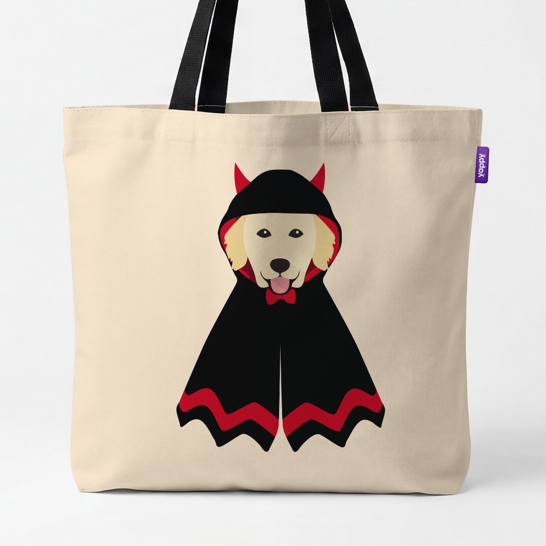 'Dressed Up Halloween' - Personalized {breedCommonName} Canvas Bag