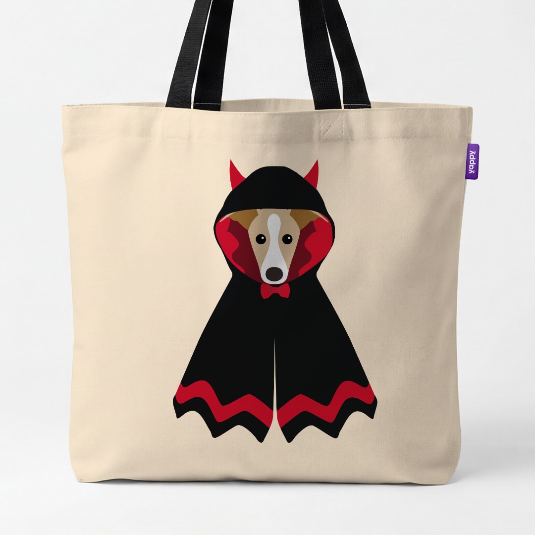 'Dressed Up Halloween' - Personalized {breedCommonName} Canvas Bag