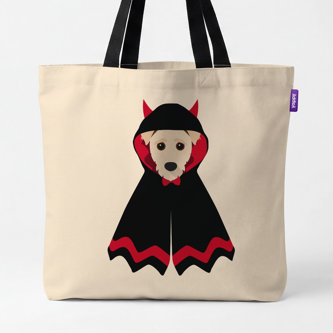 'Dressed Up Halloween' - Personalized {breedCommonName} Canvas Bag