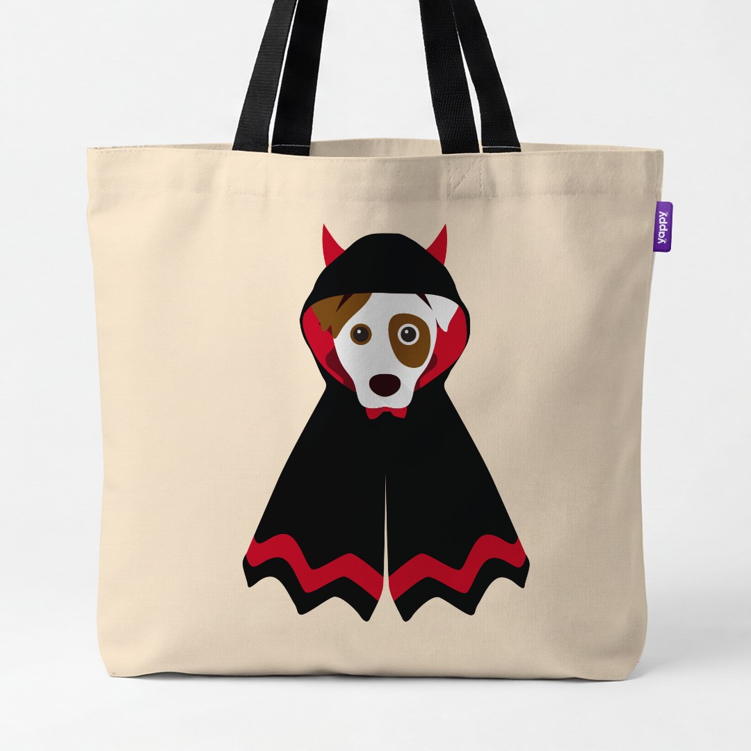 'Dressed Up Halloween' - Personalised {breedCommonName} Canvas Bag