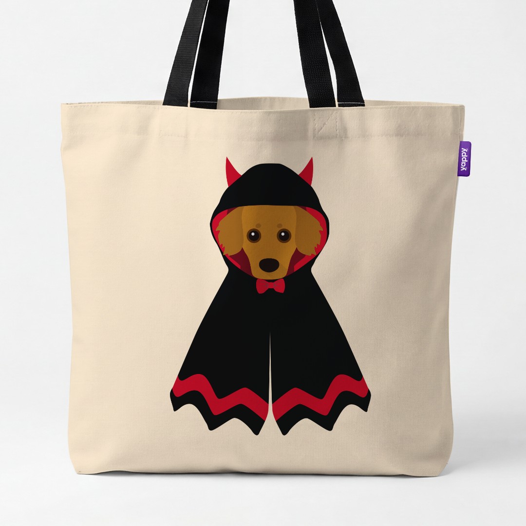 'Dressed Up Halloween' - Personalized {breedCommonName} Canvas Bag