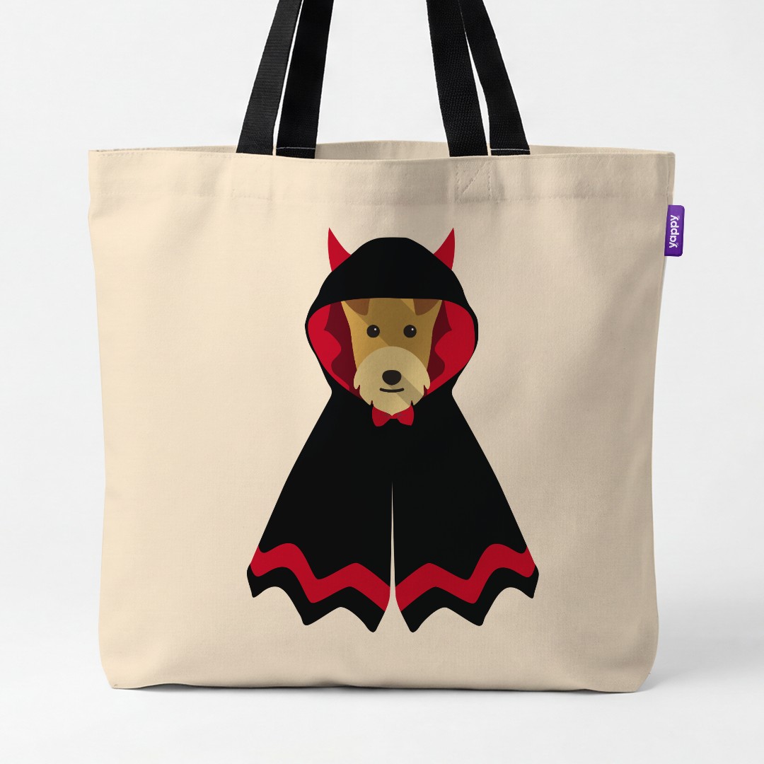 'Dressed Up Halloween' - Personalized {breedCommonName} Canvas Bag