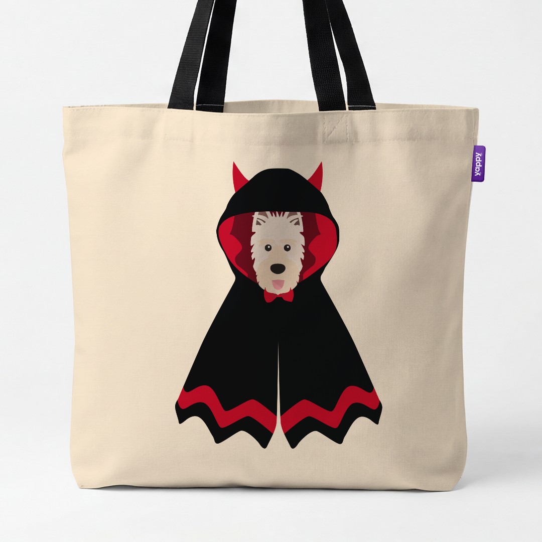 'Dressed Up Halloween' - Personalized {breedCommonName} Canvas Bag