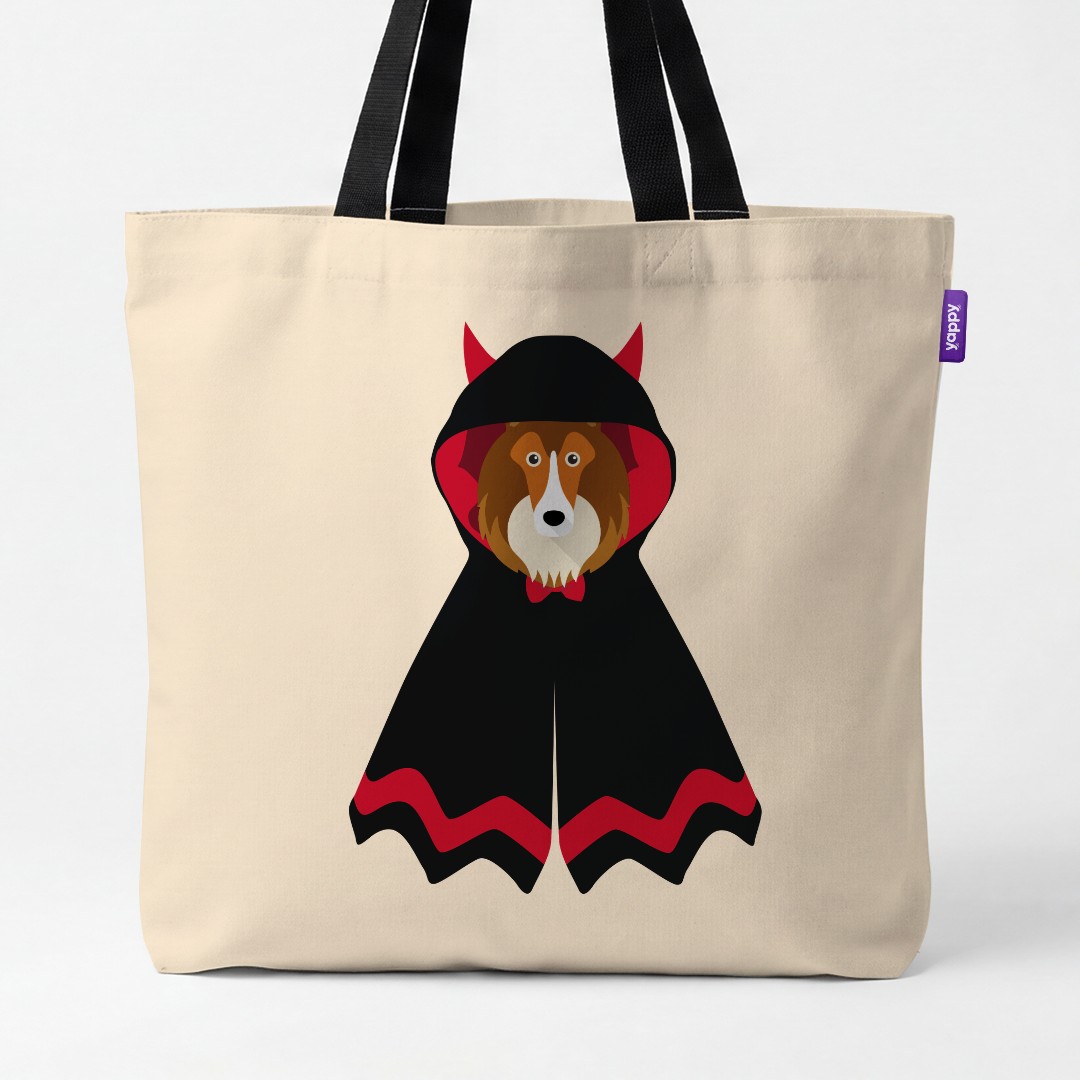 'Dressed Up Halloween' - Personalized {breedCommonName} Canvas Bag