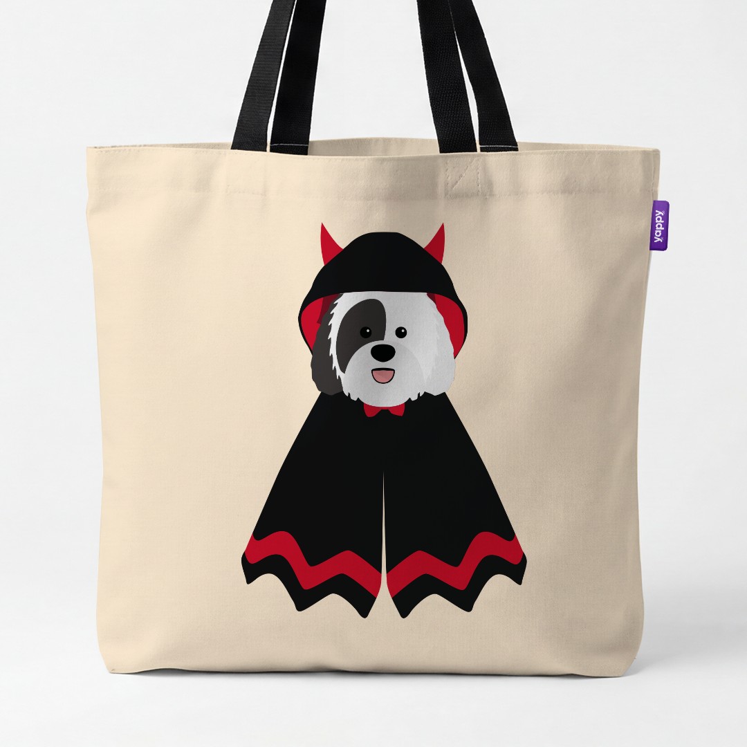 'Dressed Up Halloween' - Personalized {breedCommonName} Canvas Bag