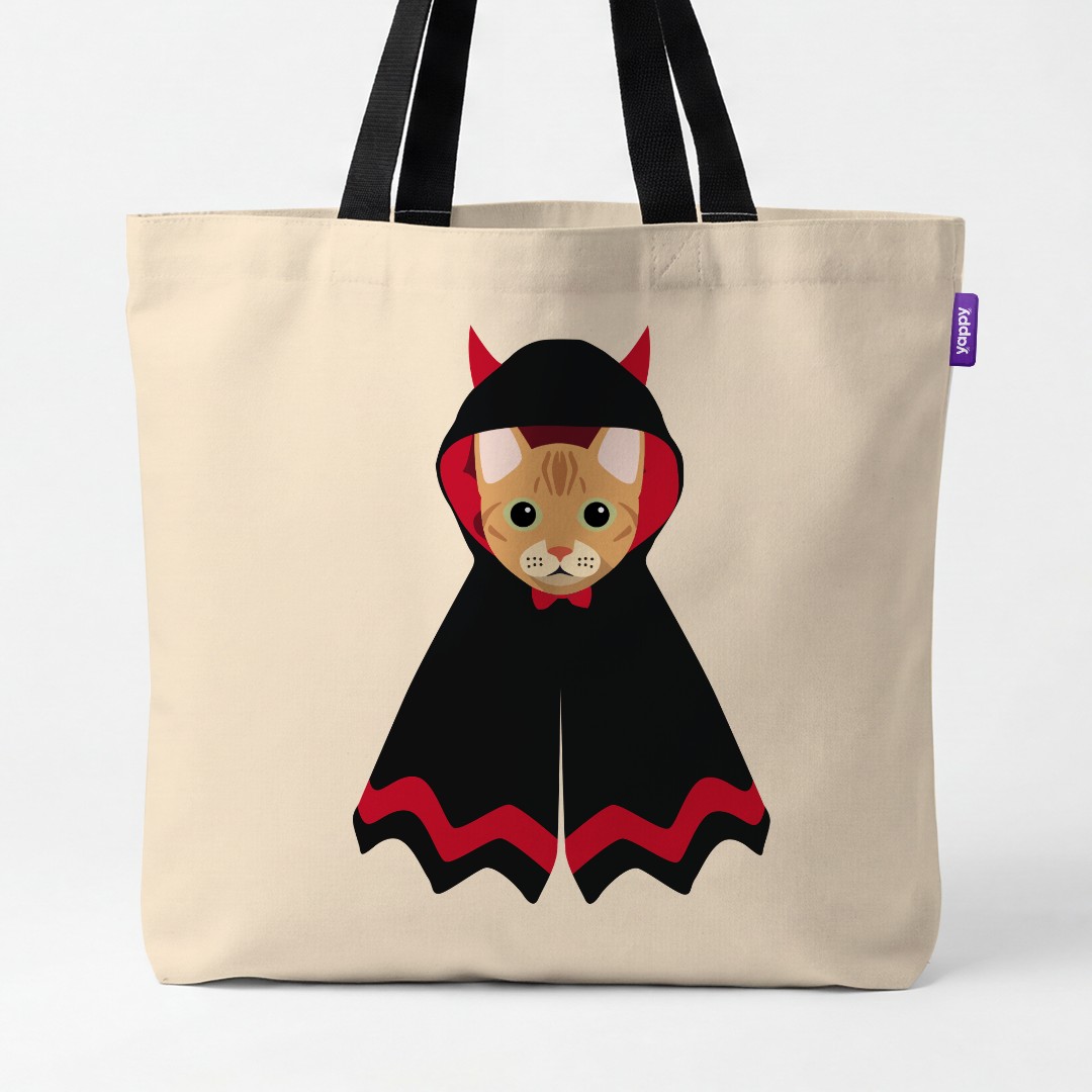'Dressed Up Halloween' - Personalized {breedCommonName} Canvas Bag