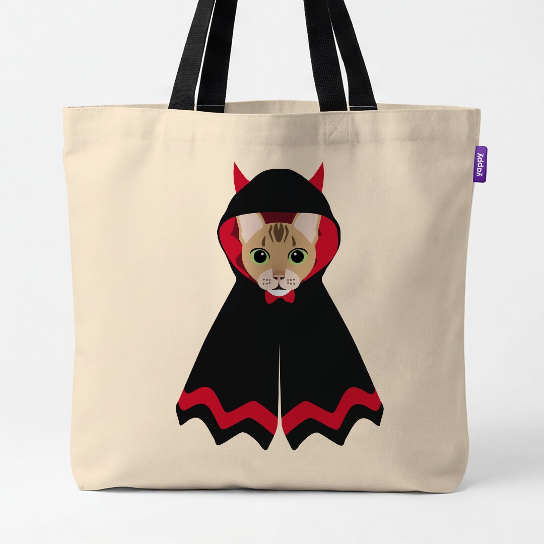 'Dressed Up Halloween' - Personalized {breedCommonName} Canvas Bag