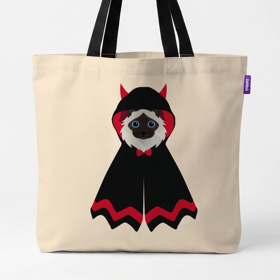 'Dressed Up Halloween' - Personalized {breedCommonName} Canvas Bag