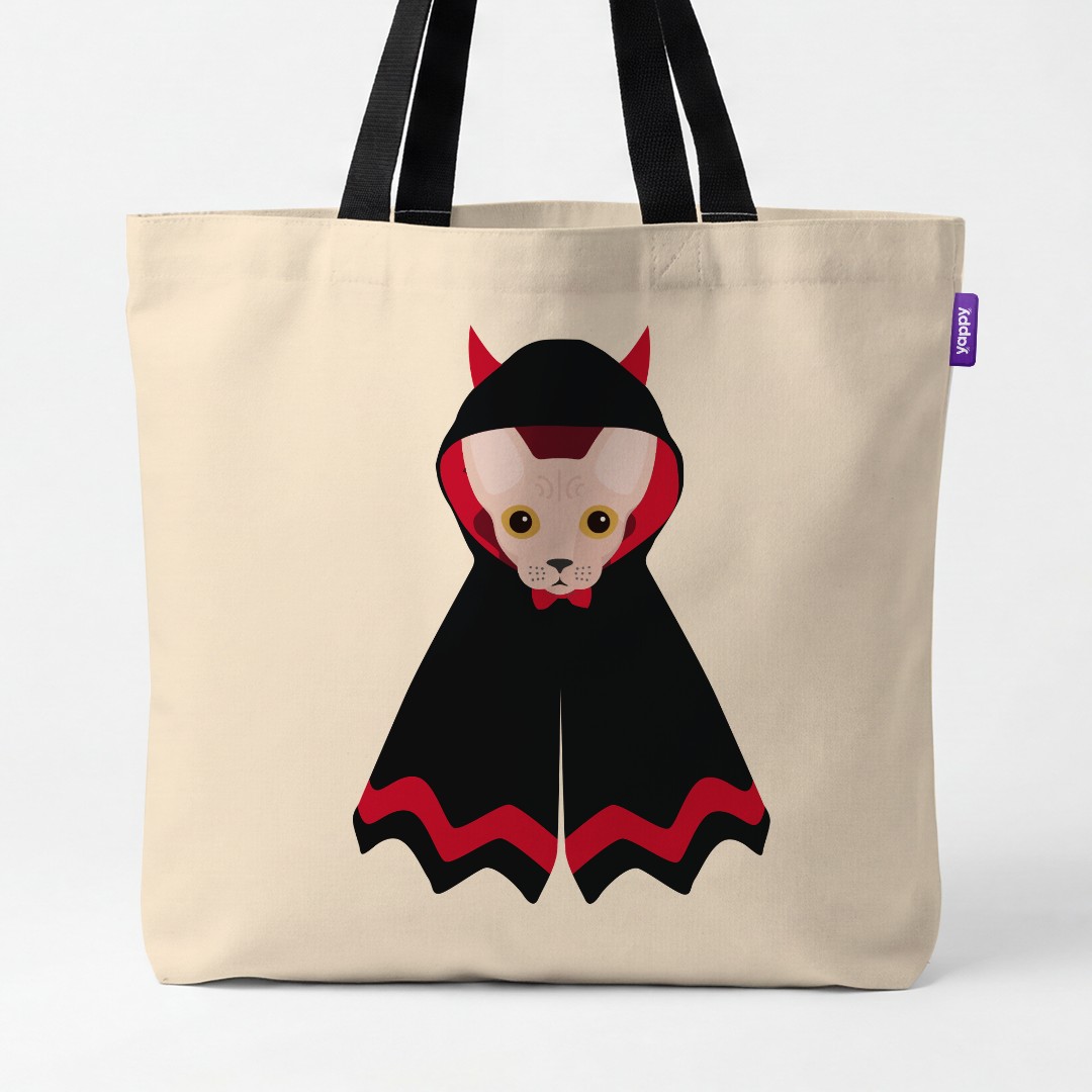 'Dressed Up Halloween' - Personalized {breedCommonName} Canvas Bag