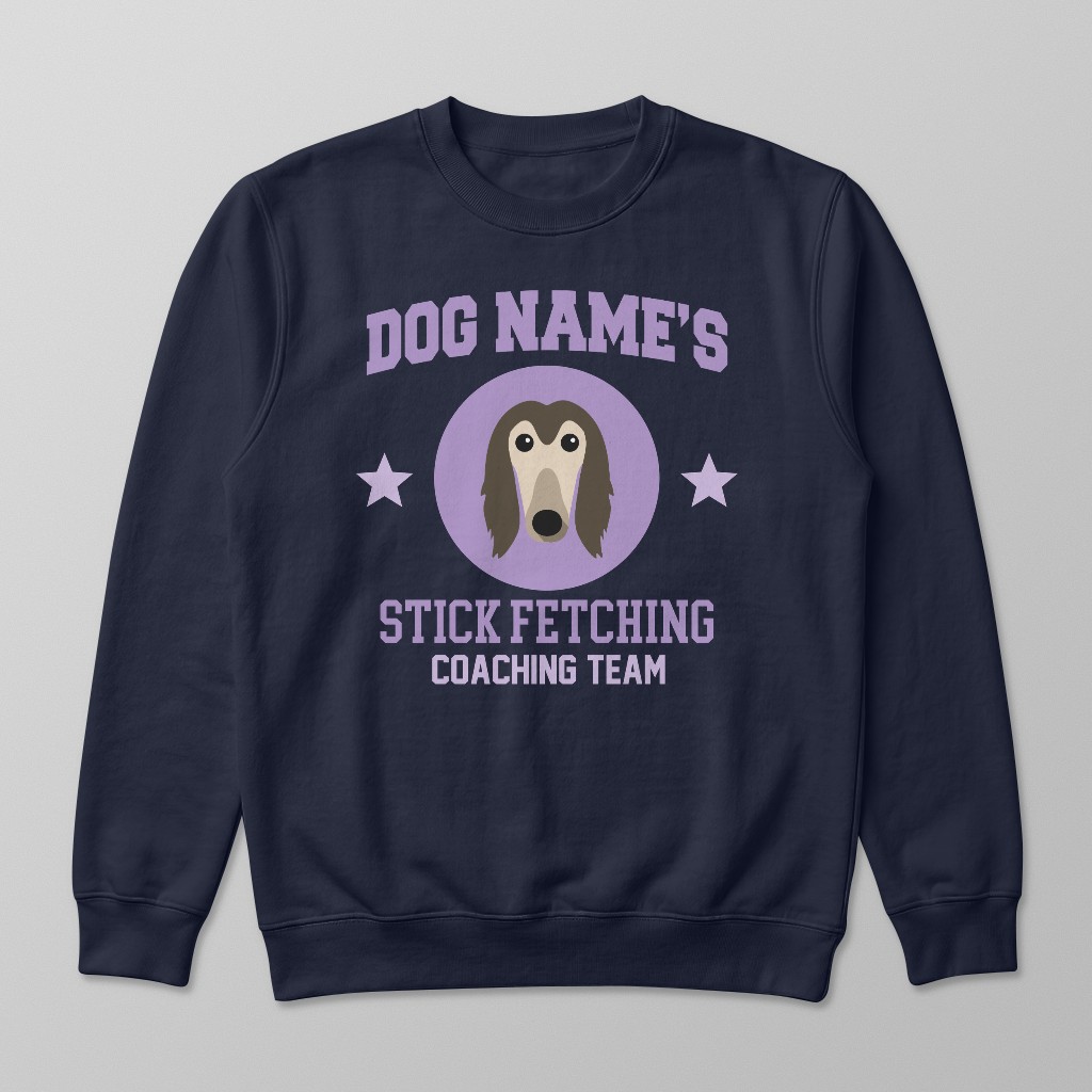 Stick Fetching Coaching Team: Personalized {breedFullName} Sweatshirt