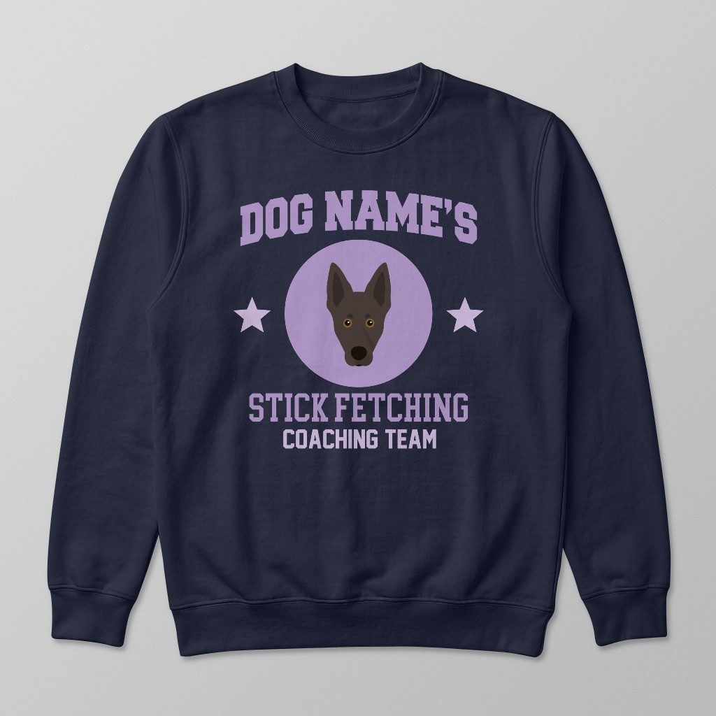 Stick Fetching Coaching Team: Personalized {breedFullName} Sweatshirt