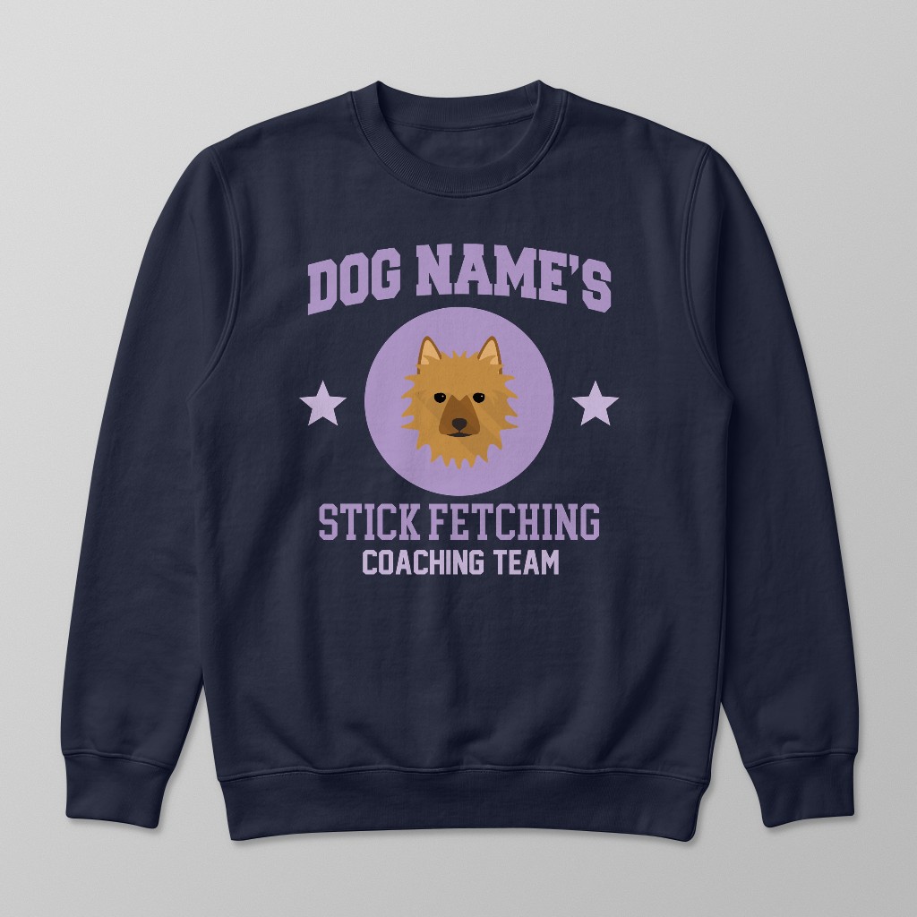Stick Fetching Coaching Team: Personalized {breedFullName} Sweatshirt