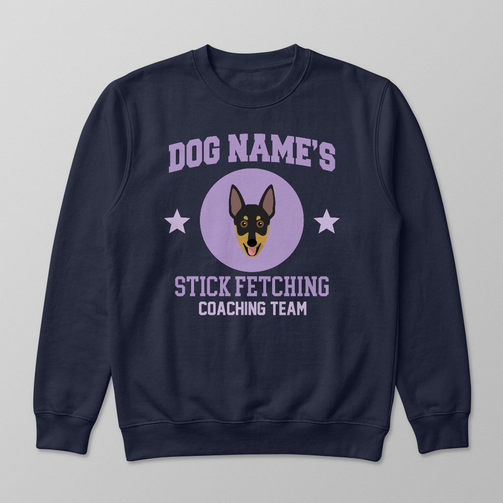 Stick Fetching Coaching Team: Personalized {breedFullName} Sweatshirt