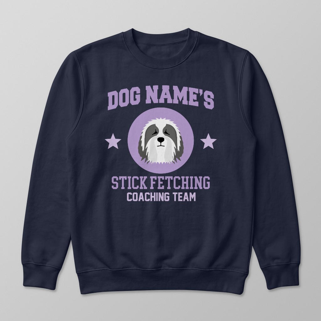 Stick Fetching Coaching Team: Personalized {breedFullName} Sweatshirt