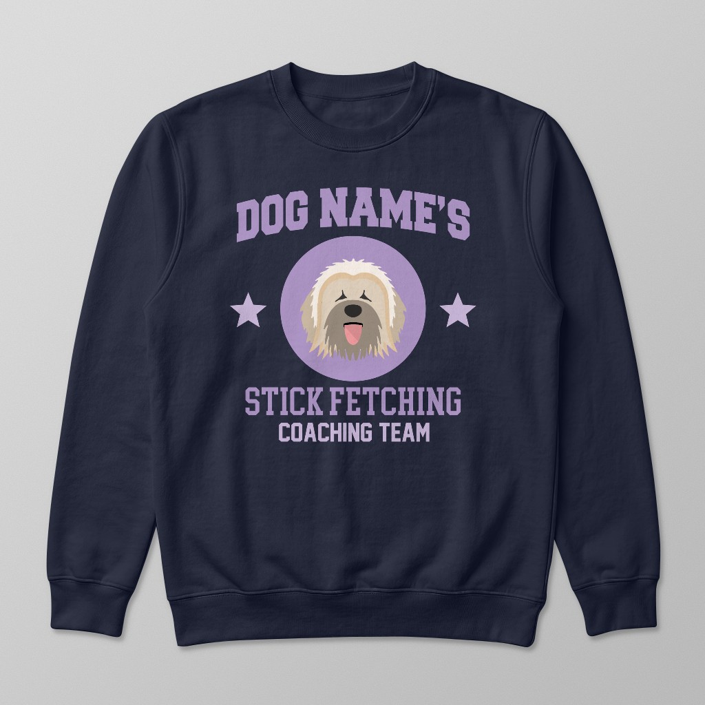 Stick Fetching Coaching Team: Personalized {breedFullName} Sweatshirt
