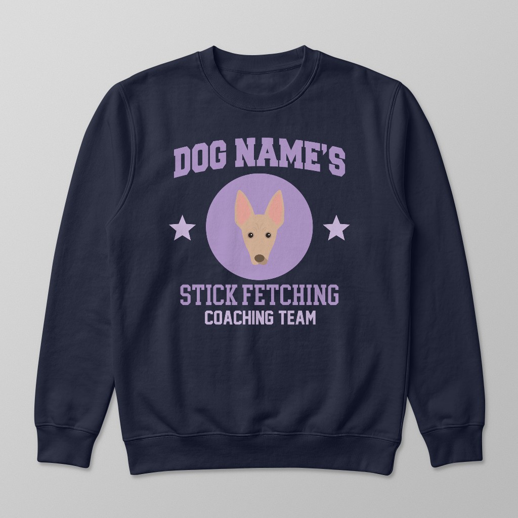 Stick Fetching Coaching Team: Personalized {breedFullName} Sweatshirt