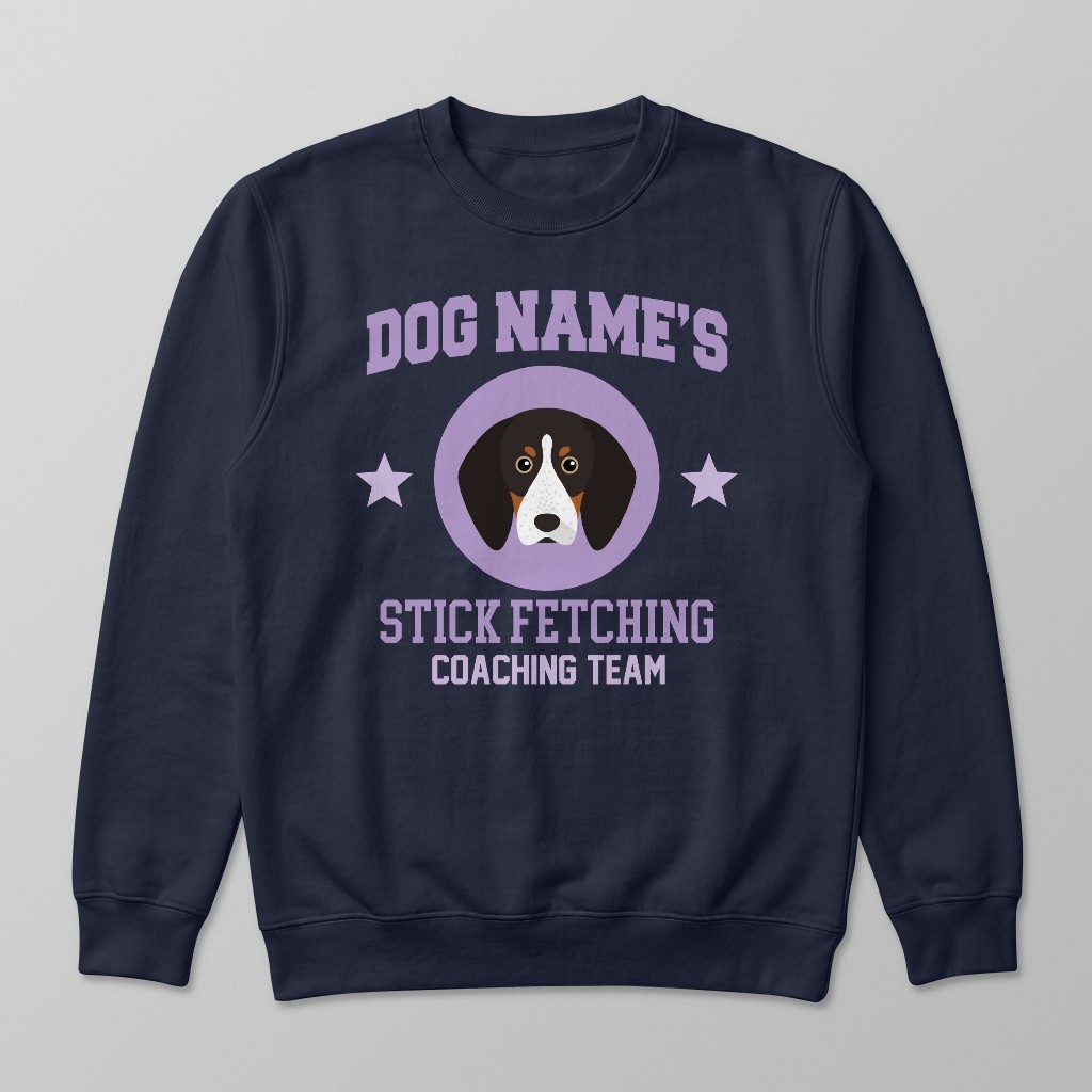 Stick Fetching Coaching Team: Personalized {breedFullName} Sweatshirt