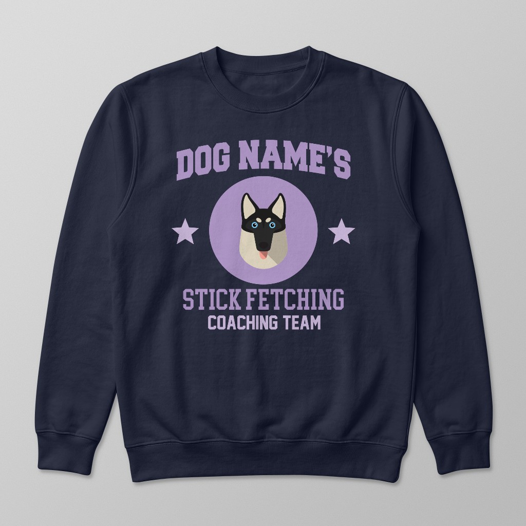 Stick Fetching Coaching Team: Personalized {breedFullName} Sweatshirt