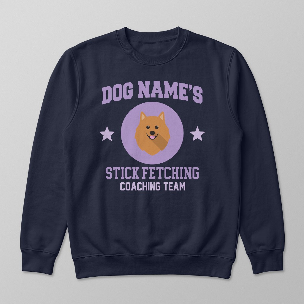 Stick Fetching Coaching Team: Personalized {breedFullName} Sweatshirt