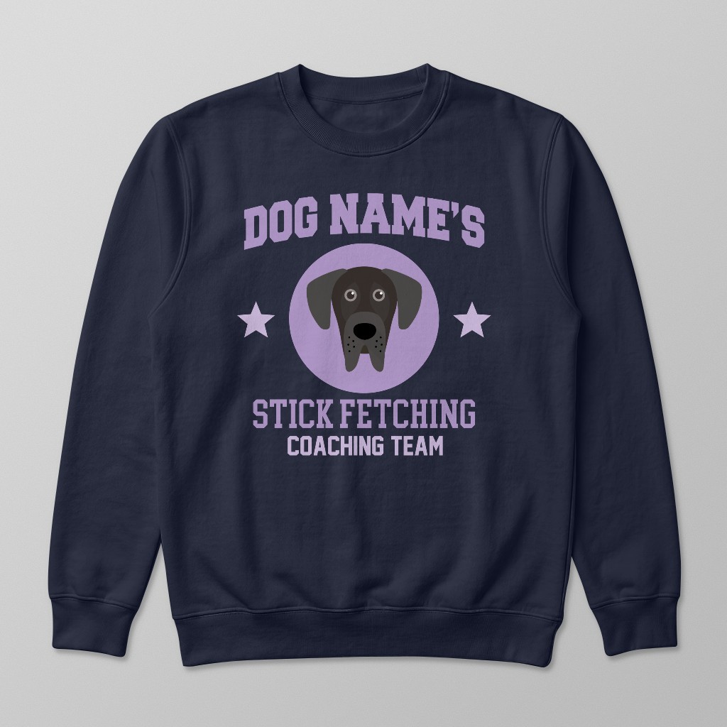 Stick Fetching Coaching Team: Personalized {breedFullName} Sweatshirt