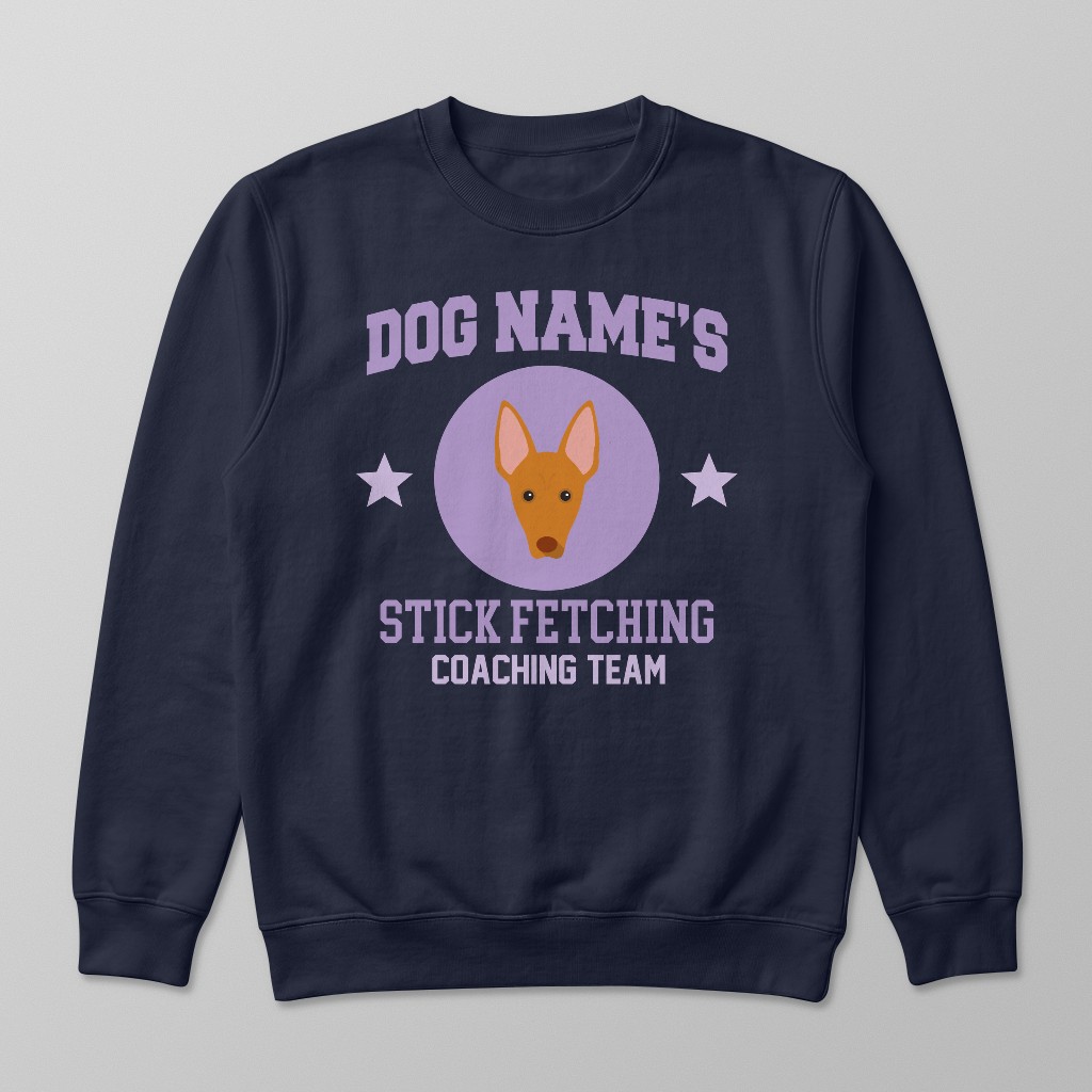 Stick Fetching Coaching Team: Personalized {breedFullName} Sweatshirt