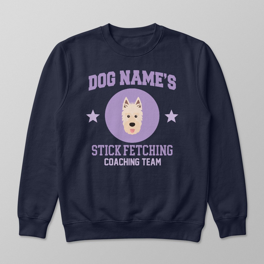 Stick Fetching Coaching Team: Personalized {breedFullName} Sweatshirt