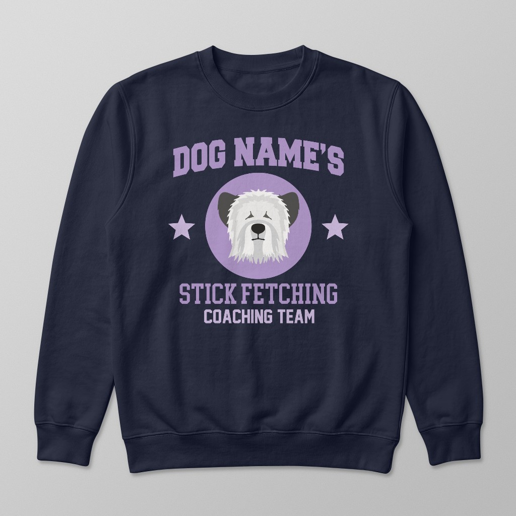 Stick Fetching Coaching Team: Personalized {breedFullName} Sweatshirt