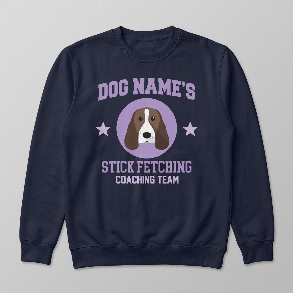 Stick Fetching Coaching Team: Personalized {breedFullName} Sweatshirt