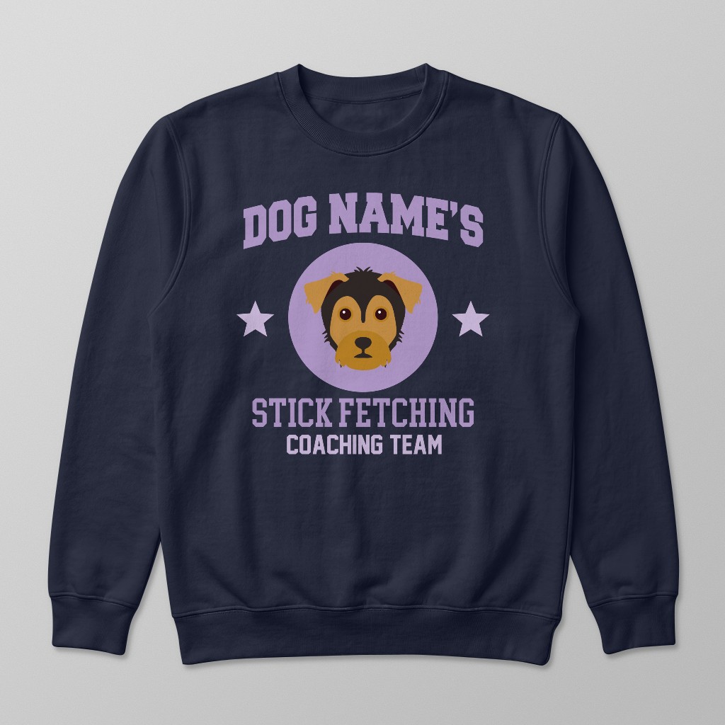 Stick Fetching Coaching Team: Personalized {breedFullName} Sweatshirt