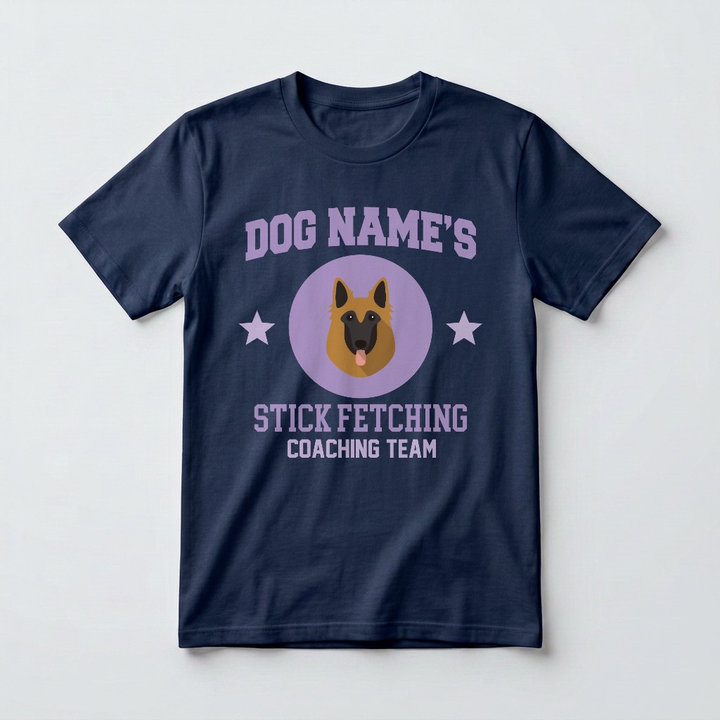 Stick Fetching Coaching Team: Personalized {breedFullName} T-Shirt