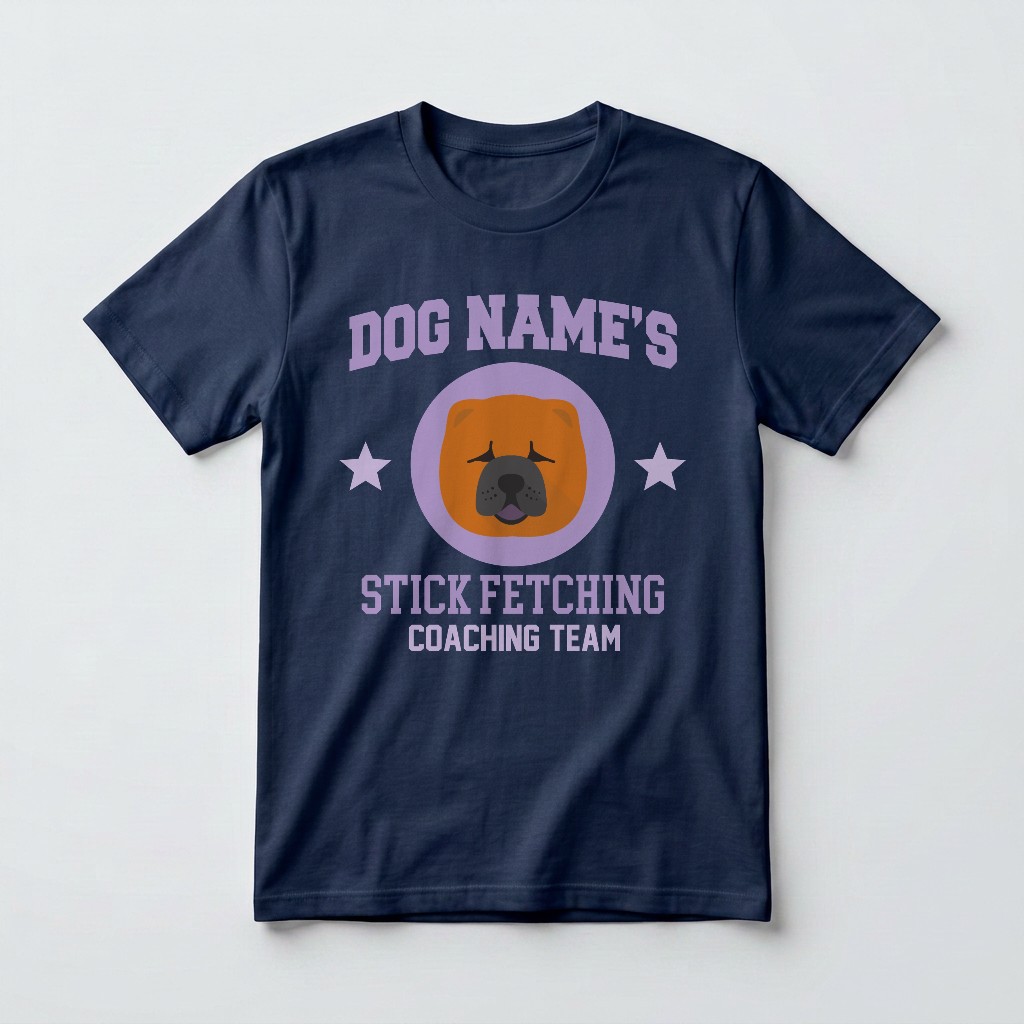 Stick Fetching Coaching Team: Personalized {breedFullName} T-Shirt