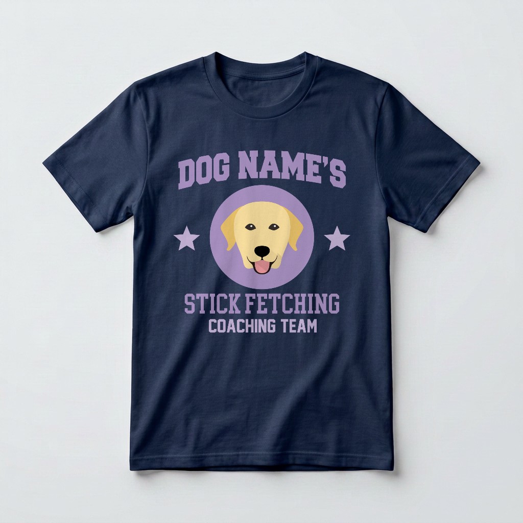 Stick Fetching Coaching Team: Personalized {breedFullName} T-Shirt