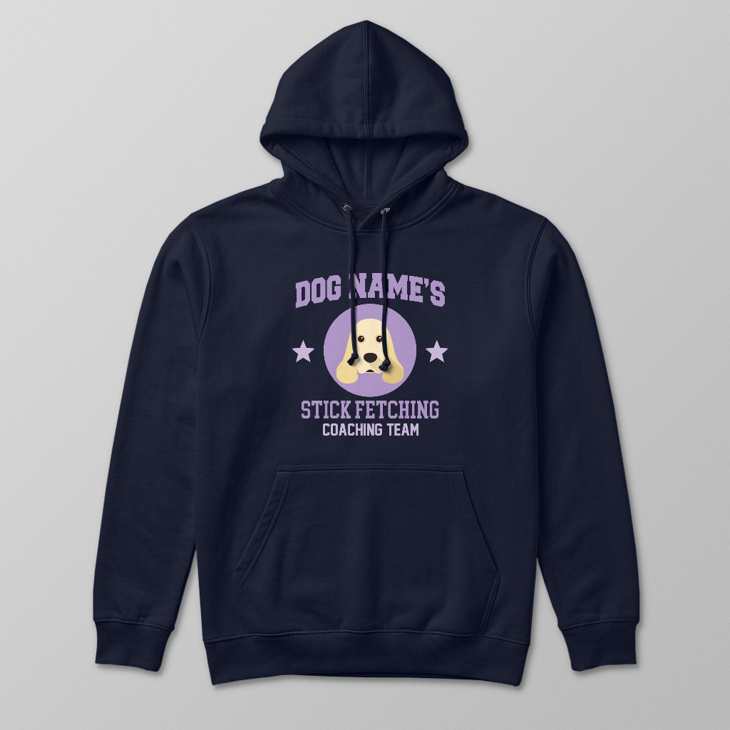 Stick Fetching Coaching Team: Personalized {breedFullName} Hoodie