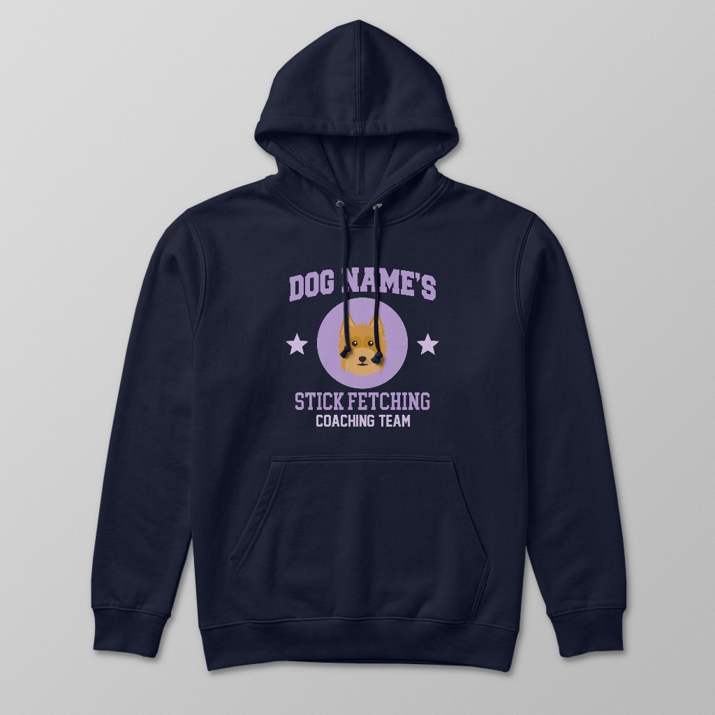 Stick Fetching Coaching Team: Personalized {breedFullName} Hoodie