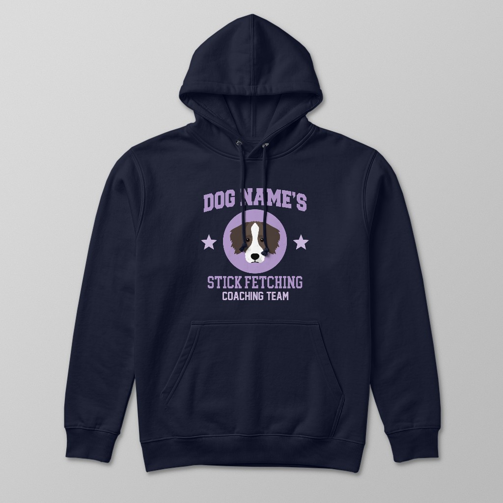 Stick Fetching Coaching Team: Personalized {breedFullName} Hoodie
