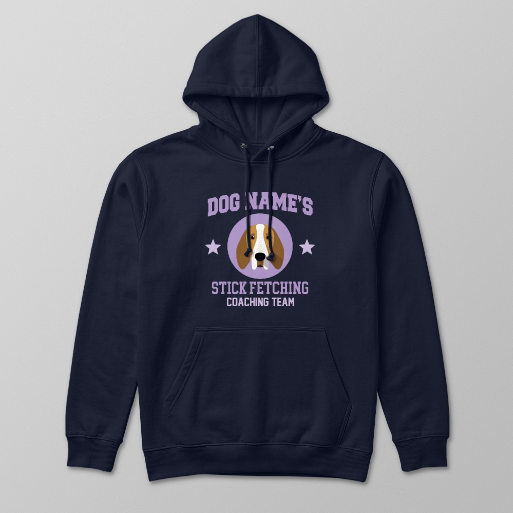 Stick Fetching Coaching Team: Personalized {breedFullName} Hoodie