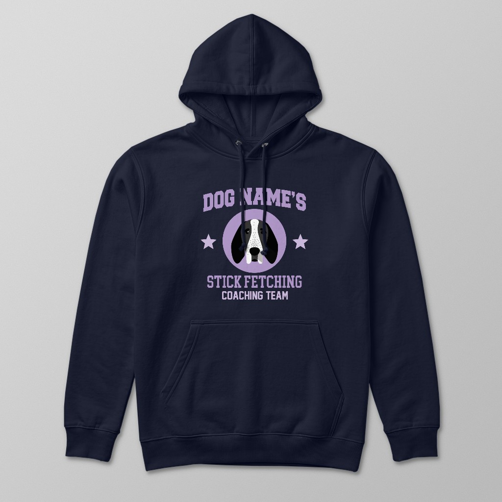 Stick Fetching Coaching Team: Personalized {breedFullName} Hoodie