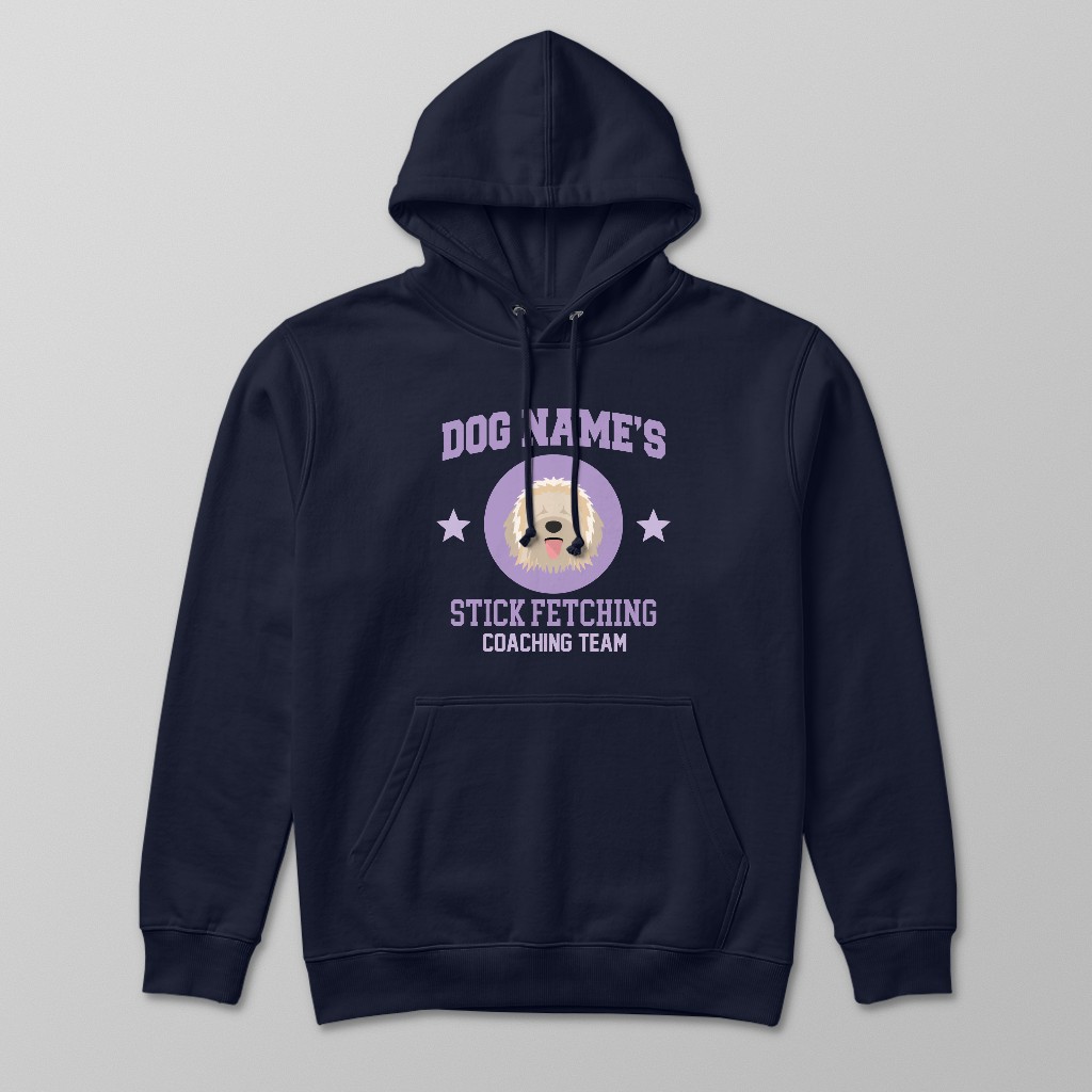 Stick Fetching Coaching Team: Personalized {breedFullName} Hoodie